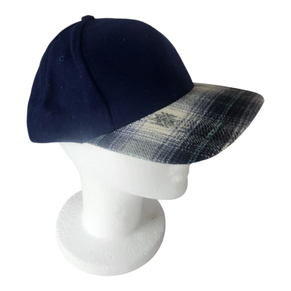 Vintage Aztec Navy Blue Adjustable Strapback Hat Cap Flat Bill One Size Men